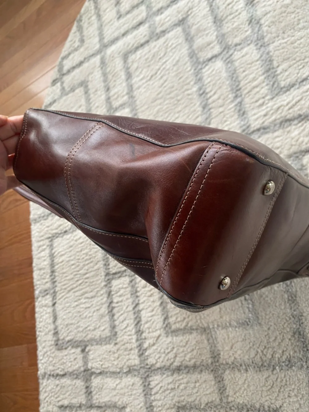 Fossil brown leather business shoulder bag long live vintage since 1954